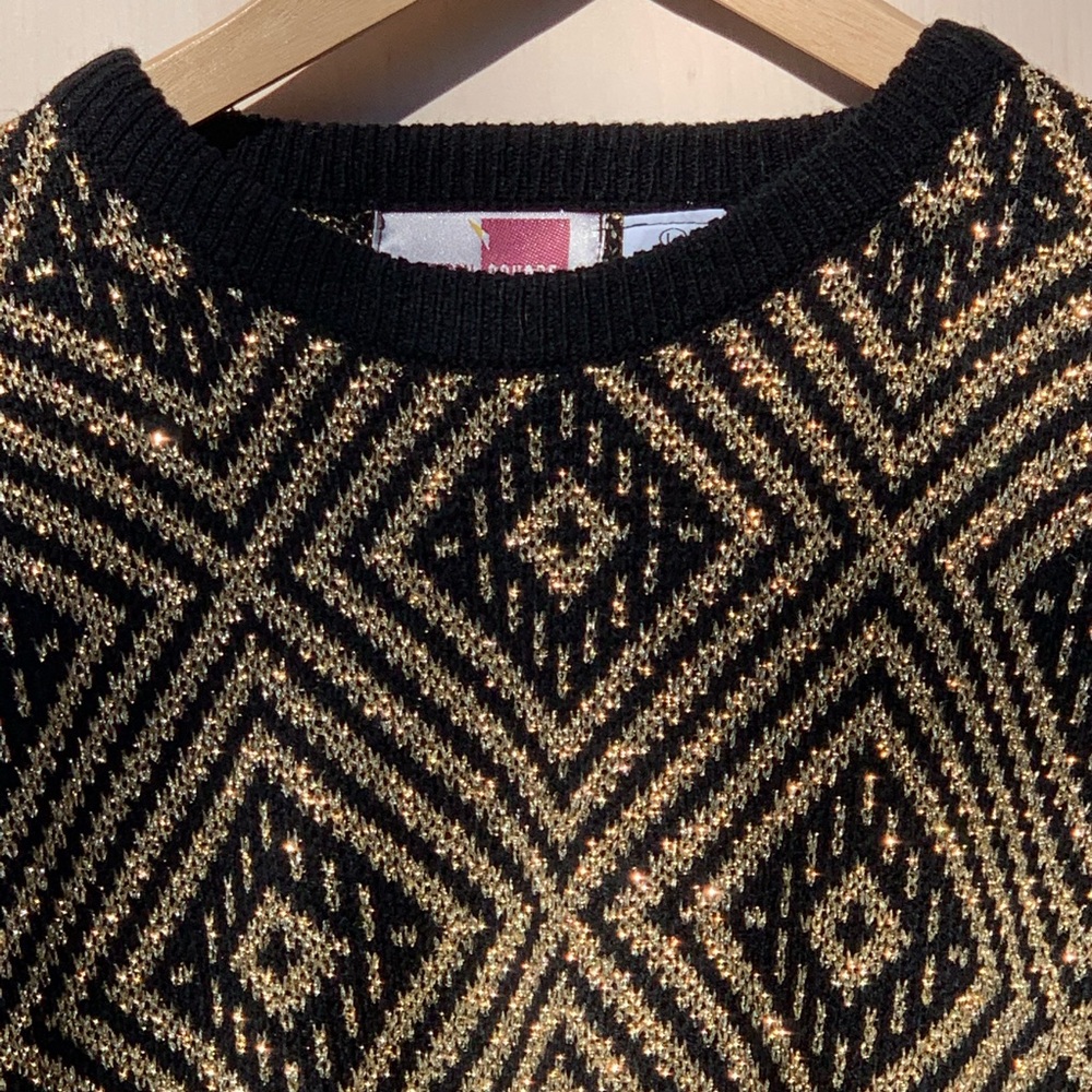 Gold and Black Geometic Sweater/Sweater Dress